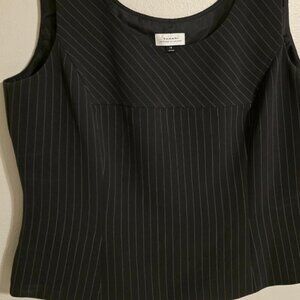 TAHARI by ASL Sleek Elegant Pinstripe Tailor Fit Suit Shell Crop Vest 16